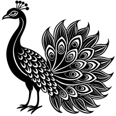 peacock  silhouette vector illustration svg file