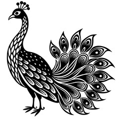 peacock  silhouette vector illustration svg file