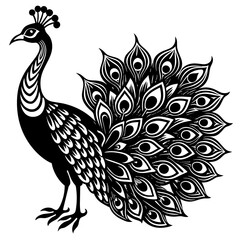 peacock  silhouette vector illustration svg file