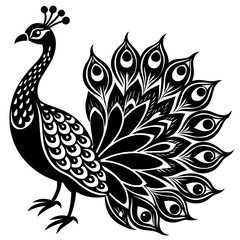 peacock  silhouette vector illustration svg file