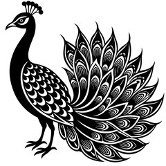 peacock  silhouette vector illustration svg file