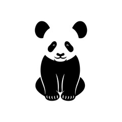 silhouette of a baby panda
