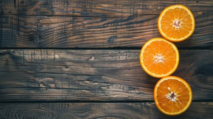 Orange fruit laying on wooden table cooking recipe banner background - Powered by Adobe