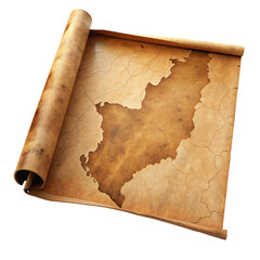 old paper scroll ancient papyrus isolated on background