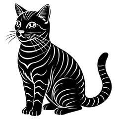 Fototapeta na wymiar black and white cat vector