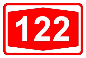 Illustration eines Autobahnschildes der Autobahn 122 in der Schweiz	