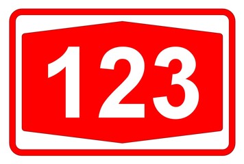 Illustration eines Autobahnschildes der Autobahn 123 in der Schweiz	