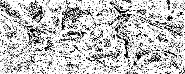 Monochrome texture composed of irregular graphic elements. Distressed uneven grunge background. Abstract vector illustration. Overlay for interesting effect and depth. Isolated on white background.