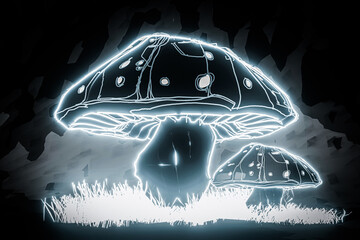 mushroom isolated on black