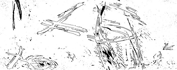 Scratched and Cracked Grunge Urban Background Texture Vector. Dust Overlay Distress Grainy Grungy Effect. Distressed Backdrop Vector Illustration. Isolated Black on White Background. EPS 10.
