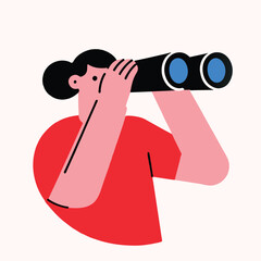 
Searching for birds and investigating nature and surroundings with binoculars
