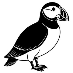 atlantic puffin silhouette vector illustration svg file