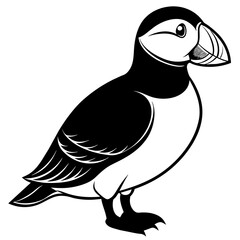 atlantic puffin silhouette vector illustration svg file