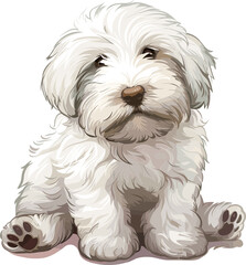Old English Sheep Dog cute vector illustration