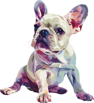 French bulldog cute art vector 