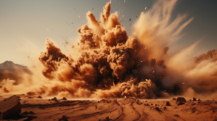 explosion, staubwolke, bombe, explosiv, staubwolken, explodiert, kriueg, waffe, himmel, abendrot,...