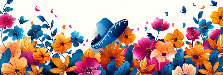Celebrating Cinco De Mayo is a national holiday in Mexico. Banner. - obrazy, fototapety, plakaty