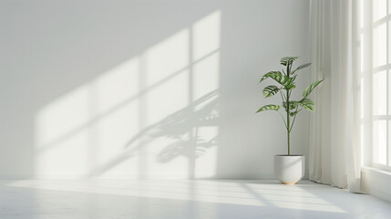 A Study in Elegance: Clean White Background, Empty Room