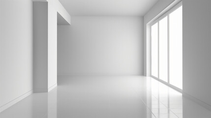 Minimalist Majesty: Embracing Simplicity in a Clean White Space - obrazy, fototapety, plakaty