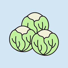 Brussels sprouts isolated design vector icon - 779169475