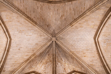 Vaulted ceiling supported by massive pillars in the Hall of the Men-at-arms, Conciergerie, former...
