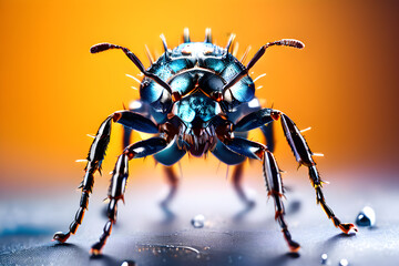 ultra close up insect mite macro shoot - obrazy, fototapety, plakaty