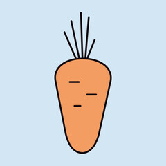 Carrot isolated design vector icon. Vegetable sign