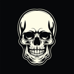 skull on black vector design