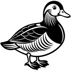 mandarin duck  silhouette vector illustration svg file