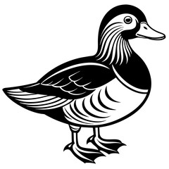 mandarin duck  silhouette vector illustration svg file