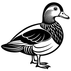 mandarin duck  silhouette vector illustration svg file