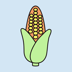 Corncob isolated vector icon. Vegetable sign - 779170805