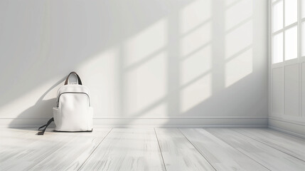 Serene Simplicity: Elegance Found in a Clean, Empty White Room - obrazy, fototapety, plakaty