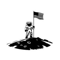 Astronaut on the moon with american flag