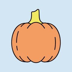 Pumpkin isolated vector icon. Vegetable sign - 779171246