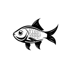 Fish swimming logo design