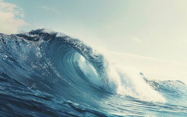 Beautiful Blue Sea Waves - obrazy, fototapety, plakaty