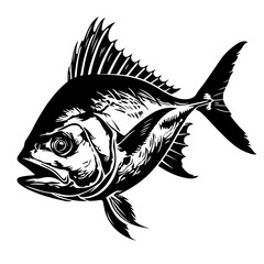 Fish with sharp dorsal fin - obrazy, fototapety, plakaty