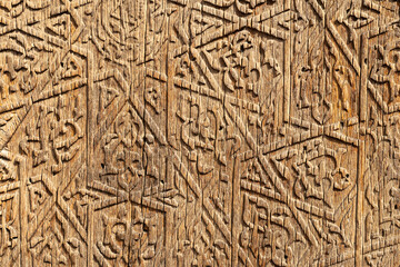 Arabic pattern,  background texture of an old wooden wall