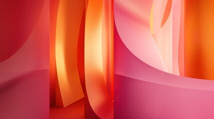 Pink and orange abstract curves creating a vibrant background