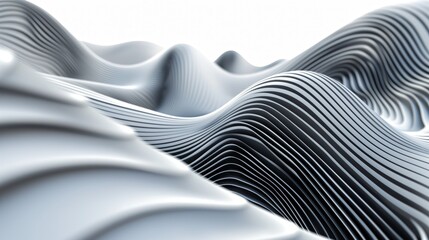 Fluid wavy lines create an abstract pattern on a white backdrop