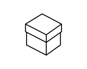 Delivery packaging vector icon. Cargo cardboard box icons. Carton package sign from line geometric shapes.
