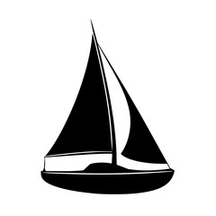 Small sailboat with mast and sail