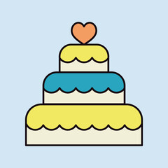Stacked wedding cake dessert with heart topper - 779174007