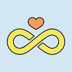 Infinity sign and heart symbol of eternal love - 779174217