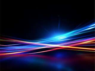 Fototapeta na wymiar Abstract Speed light trails effect path, fast moving neon futuristic technology background, future virtual reality, motion effect, curve of neon bright, highway speed light