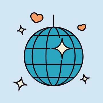 recommend clip art: Disco ball, Party element isolated vector icon