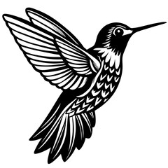hummingbird silhouette vector illustration svg file