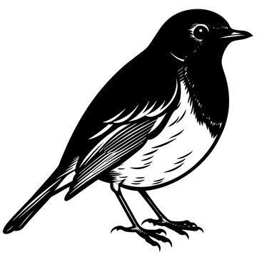 black and white bird standing clip art preview
