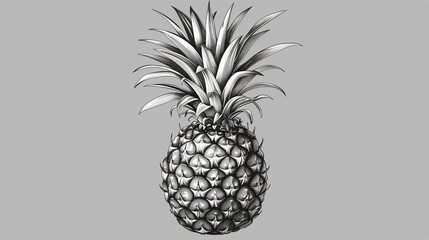 Pineapple illustration - tropical fruit's freshness